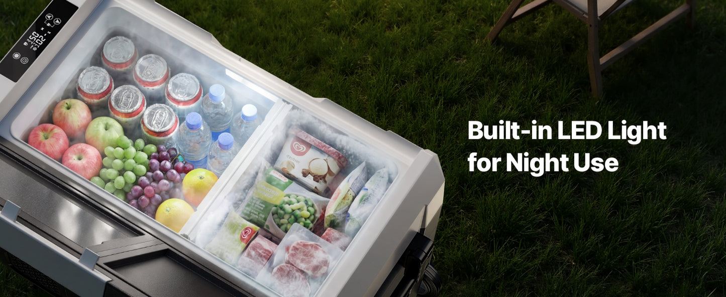 SucceBuy Portable Car Refrigerator With Wheels And App Control