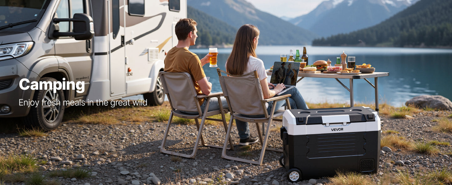 SucceBuy Portable Car Refrigerator With Wheels And App Control