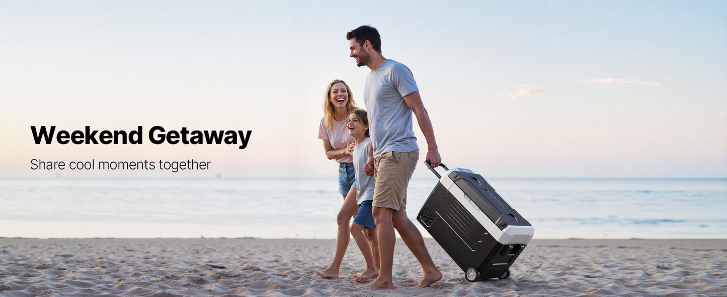 SucceBuy Portable Car Refrigerator With Wheels And App Control