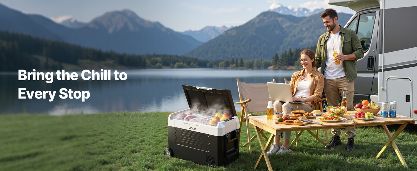 SucceBuy Portable Car Refrigerator With Wheels And App Control