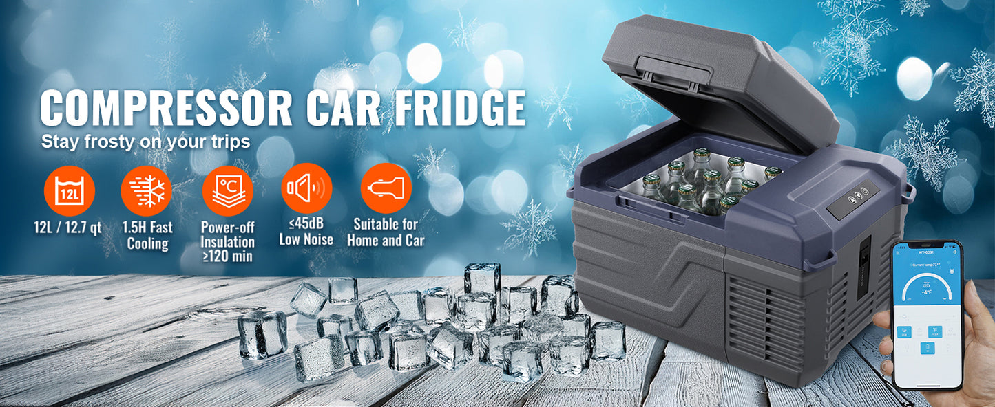 SucceBuy Portable Car Refrigerator Dual Zone Bluetooth Cooler RV