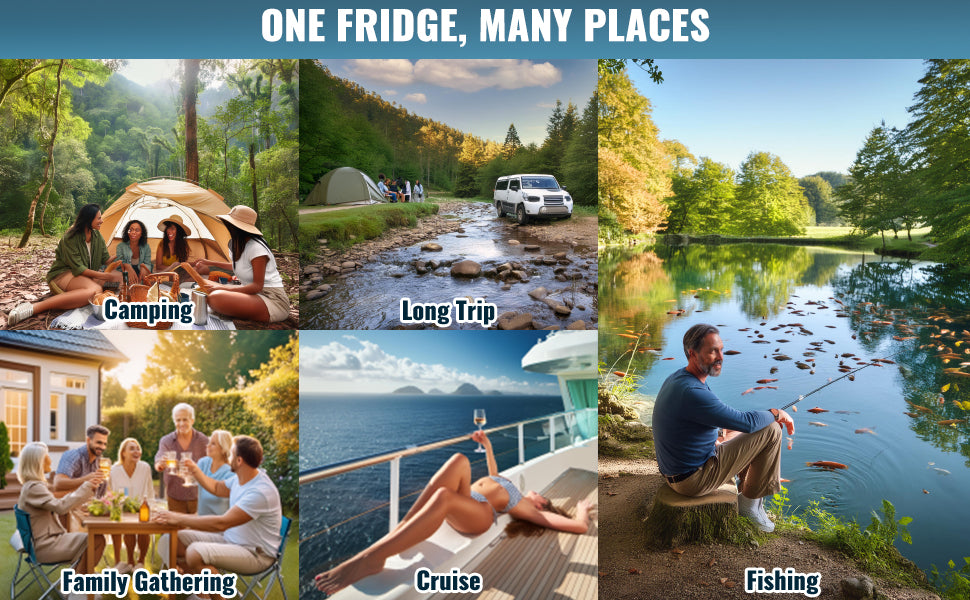SucceBuy Portable Car Refrigerator Dual Zone Bluetooth Cooler RV