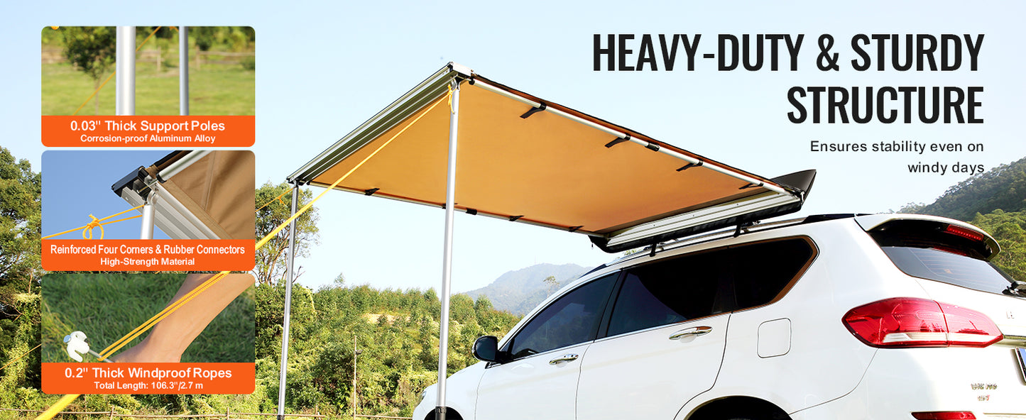 SucceBuy Vehicle Awning Retractable Car Side Shelter Waterproof Storage Bag