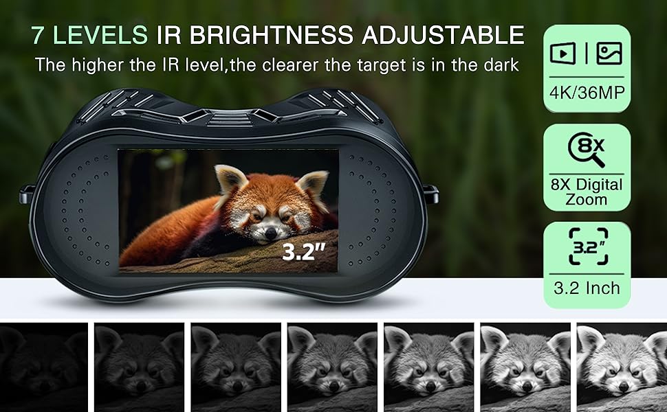 DIYIMIN Night Vision Binoculars 8x Digital Zoom HD 1080P