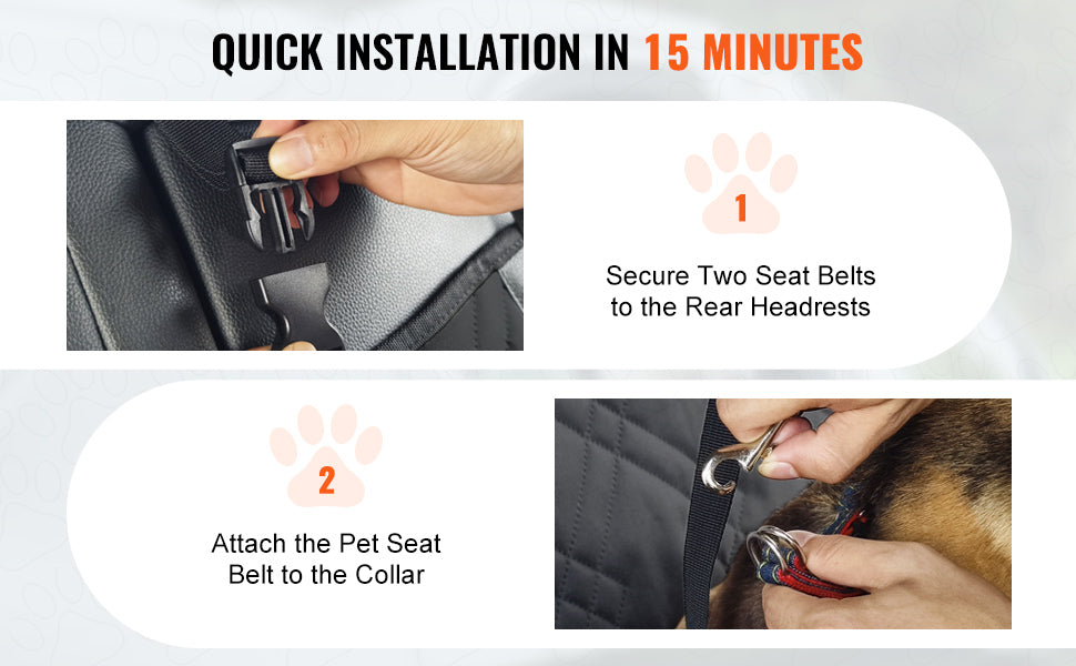 SucceBuy Dog Car Seat Waterproof Booster With ClipOn Leash
