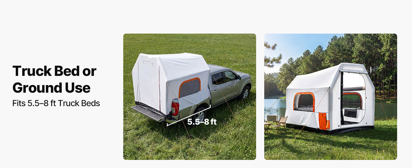 SucceBuy Inflatable Truck Bed Tent Three Season Ventilated Mesh Windows Hiking