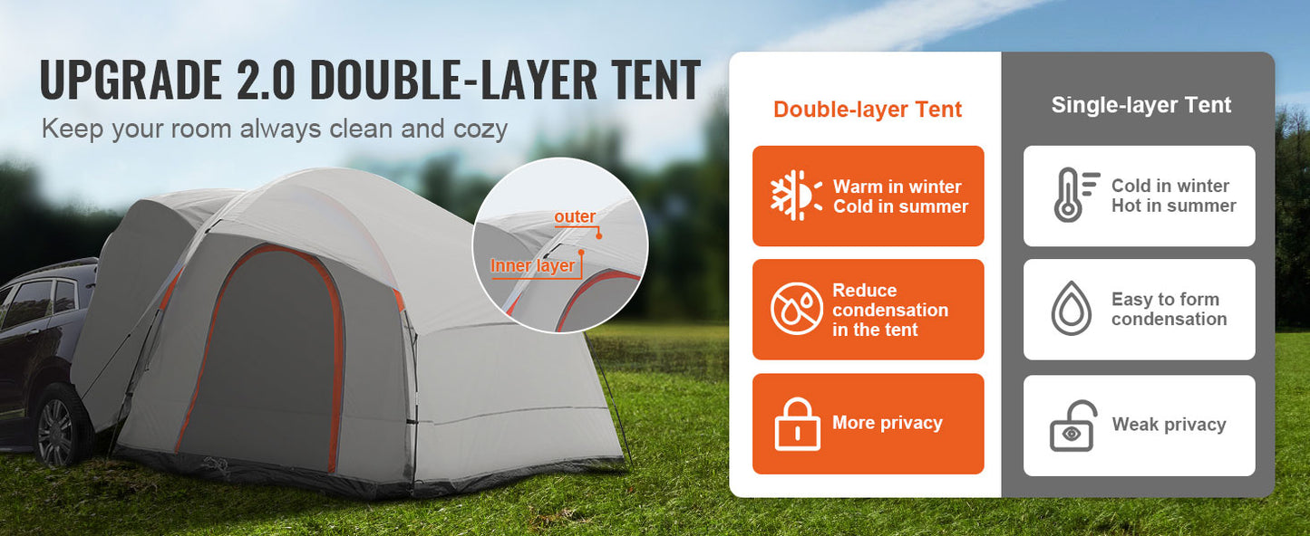 SucceBuy SUV Camping Tent With Rain Layer And Carry Bag